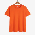 T-shirt manche courte orange en coton personnalisé commande petite quantité
