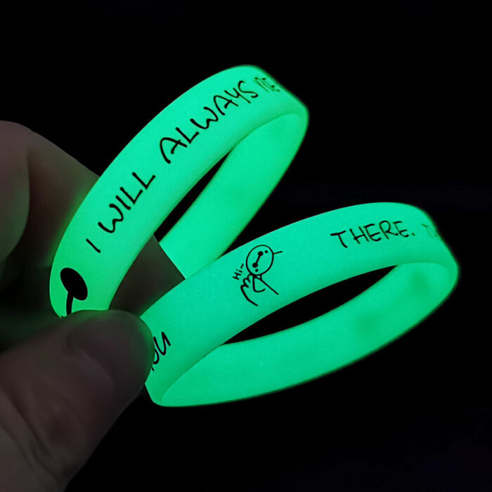 Bracelet publicitaire en silicone phosphorescent