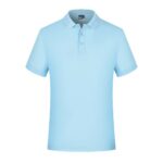 polo bleu clair personnalisé brodé