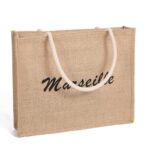 Sac de course en toile imprimé nom des villes marseille