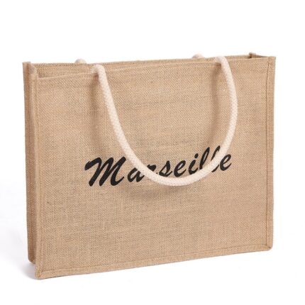 Sac de course en toile imprimé nom des villes marseille