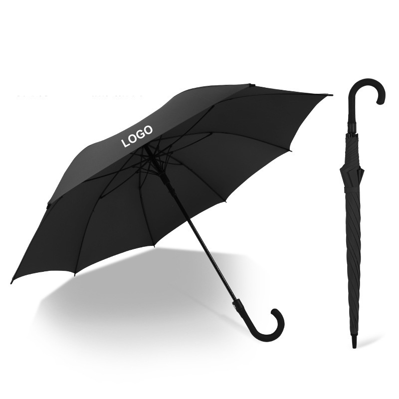 objet publicitaire grand parapluie noir droit